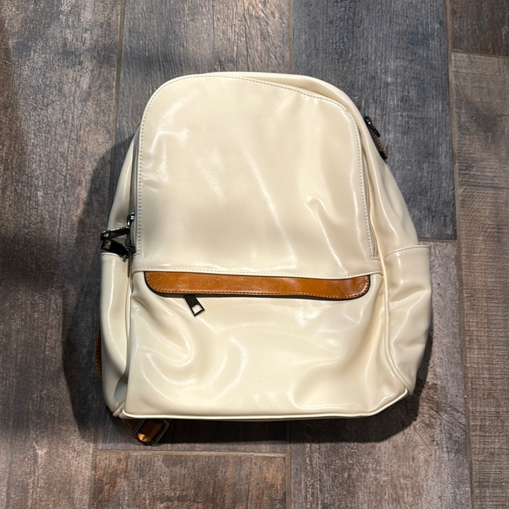 Cream and Brown‎ Men's Backpack